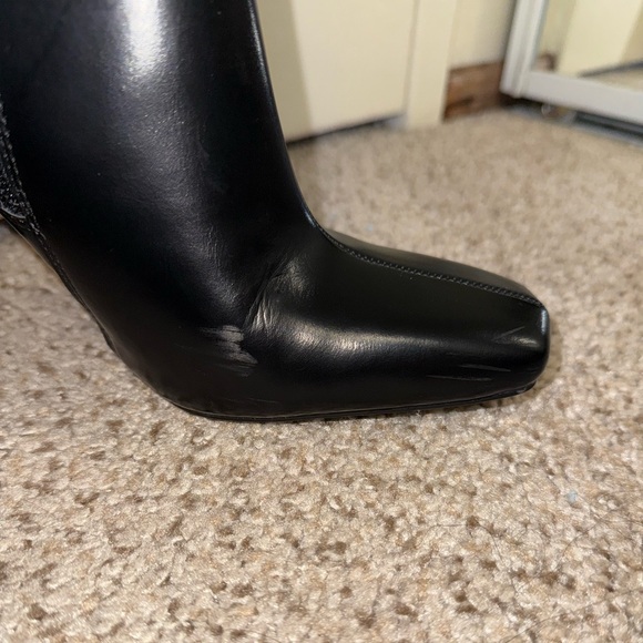 Zara black square toe knee high boots Size 7 EU 37 - Picture 8 of 16